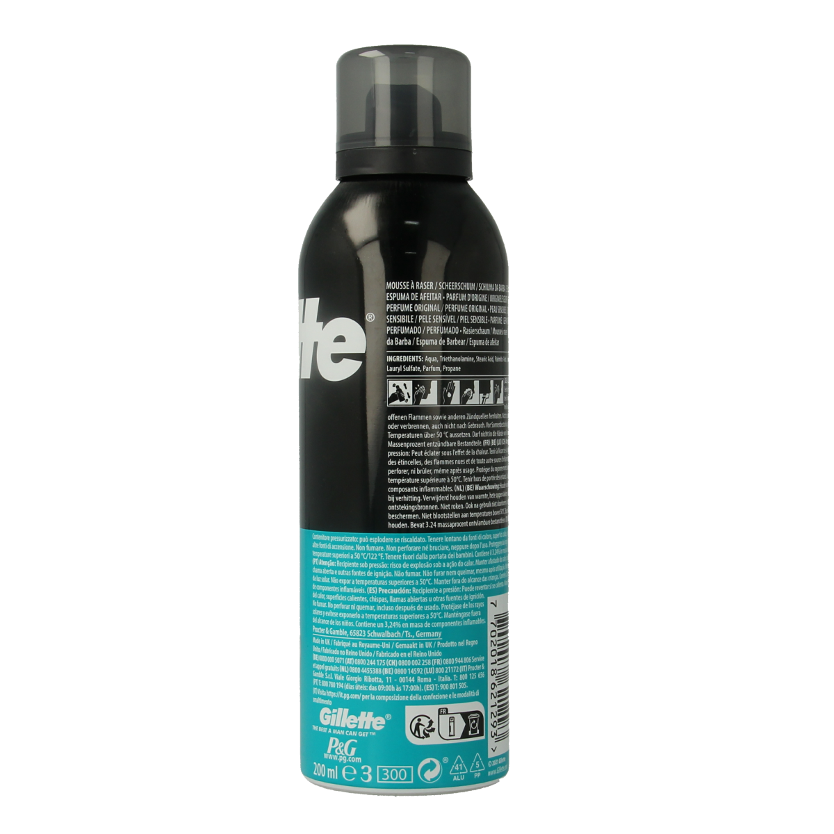 Gillette Scheerschuim sensitive 200.00 Milliliter