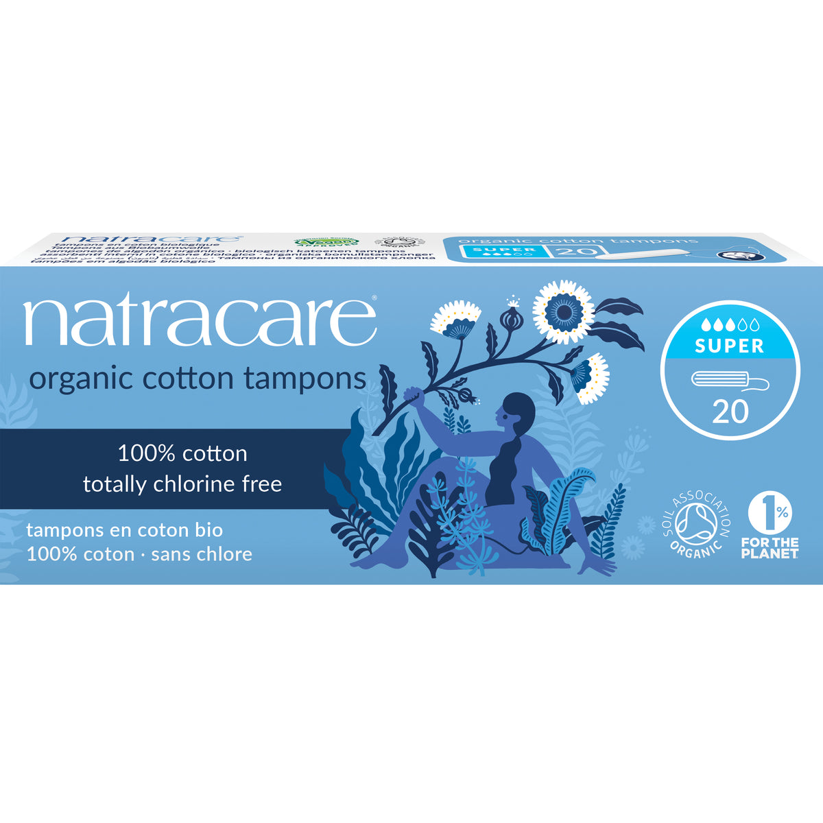 Natracare Tampons katoen super 20.00 Stuks