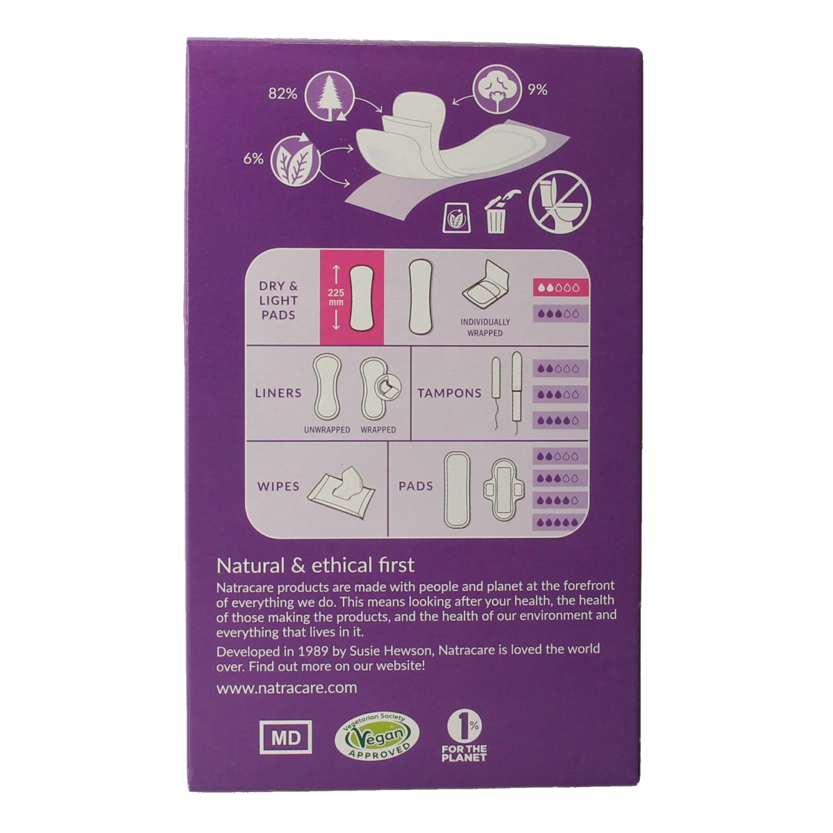Natracare Dry & light pads 20.00 Stuks