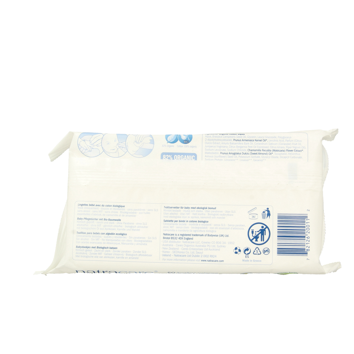 Natracare Babydoekjes 50.00 Stuks