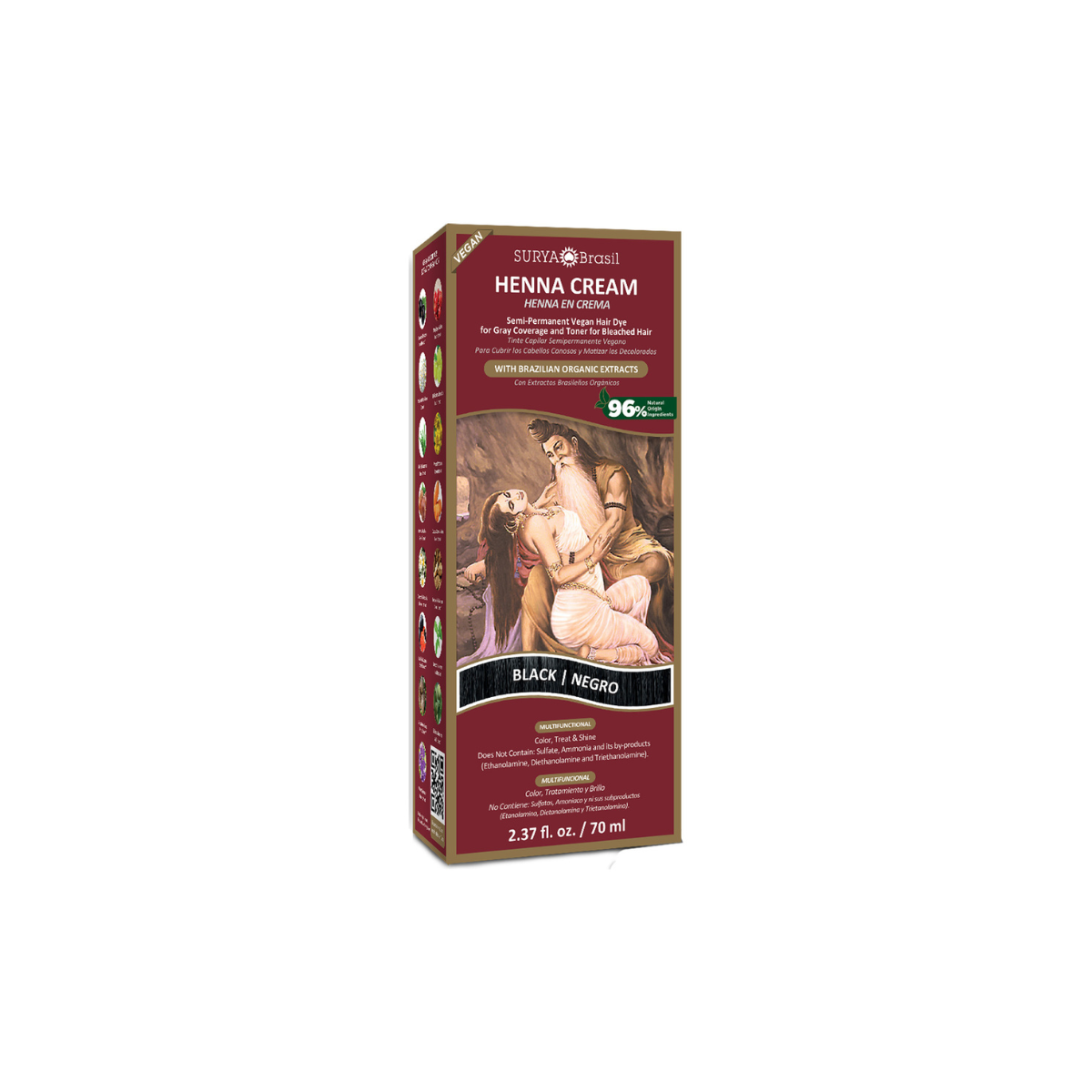 Surya Brasil Henna haarverf creme zwart 70.00 Milliliter