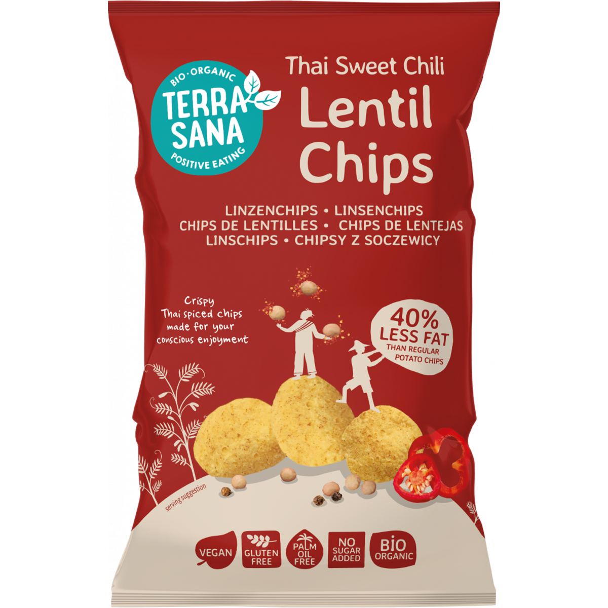 Linzenchips Thai sweet chili bio 80.00 Gram