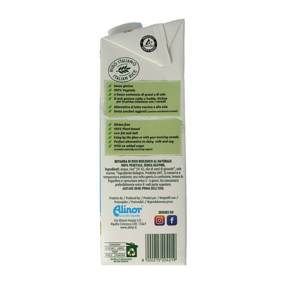 Vitariz Rice drink natural bio 1.00 Liter