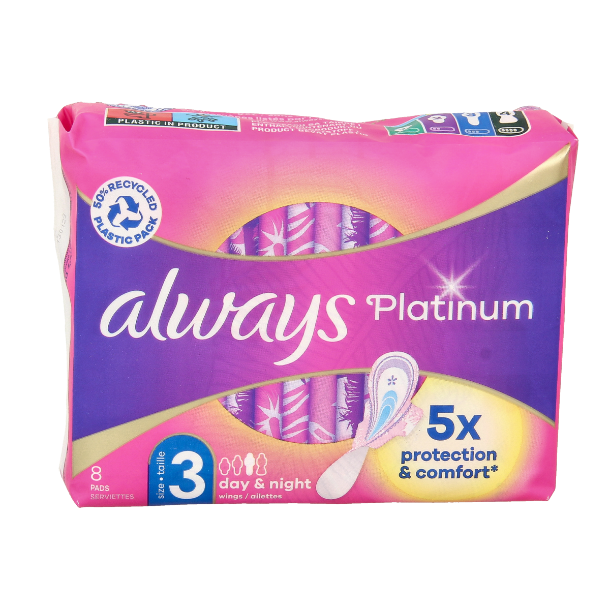 Always Maandverband platinum day & night 8.00 Stuks