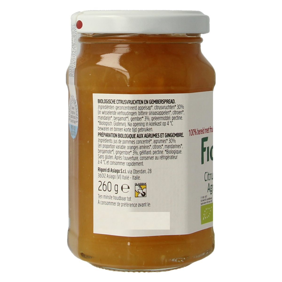 Fiordifrutta Citrusmix gemberjam bio 260.00 Gram