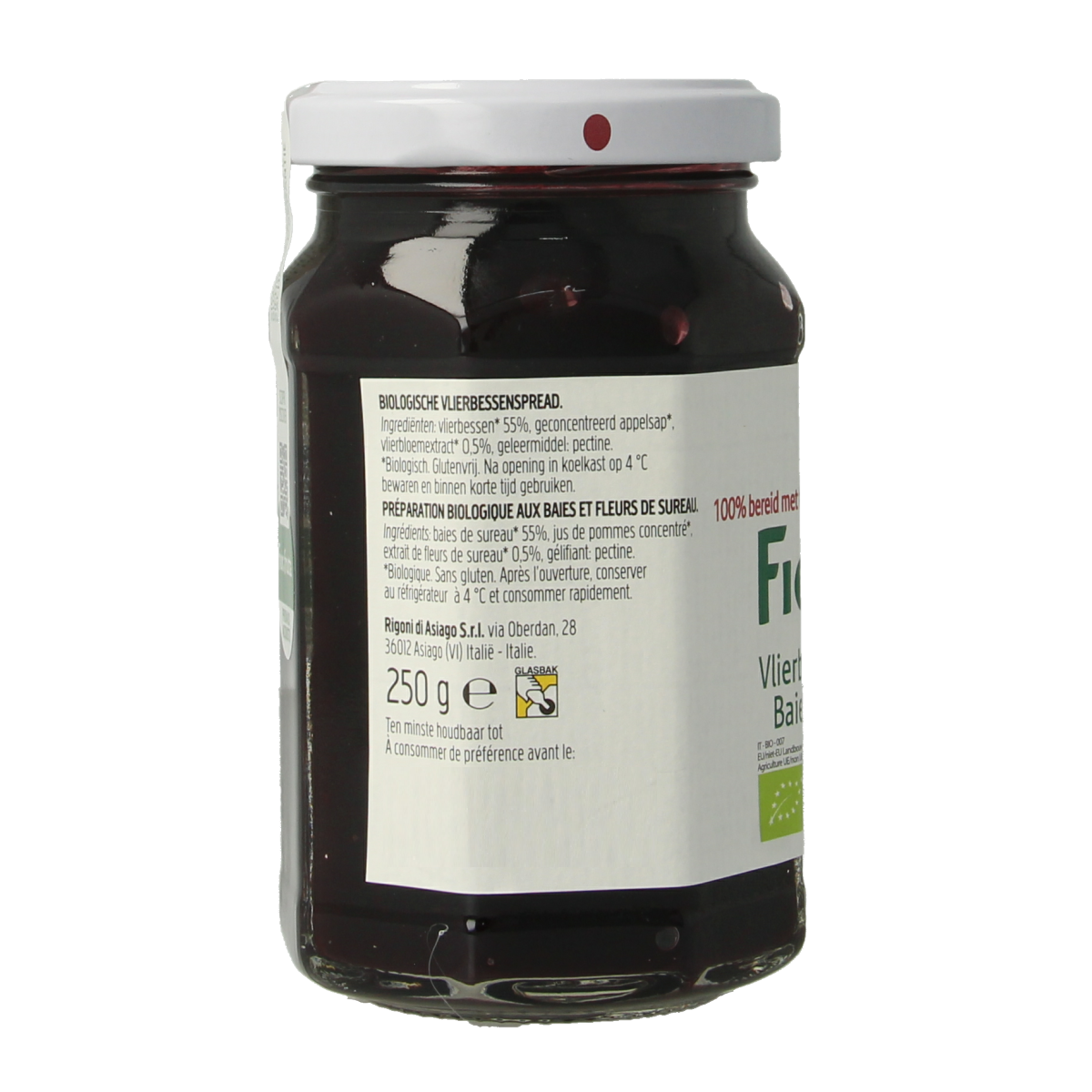Fiordifrutta Vlierbloesem & vlierbesjam bio 250.00 Gram