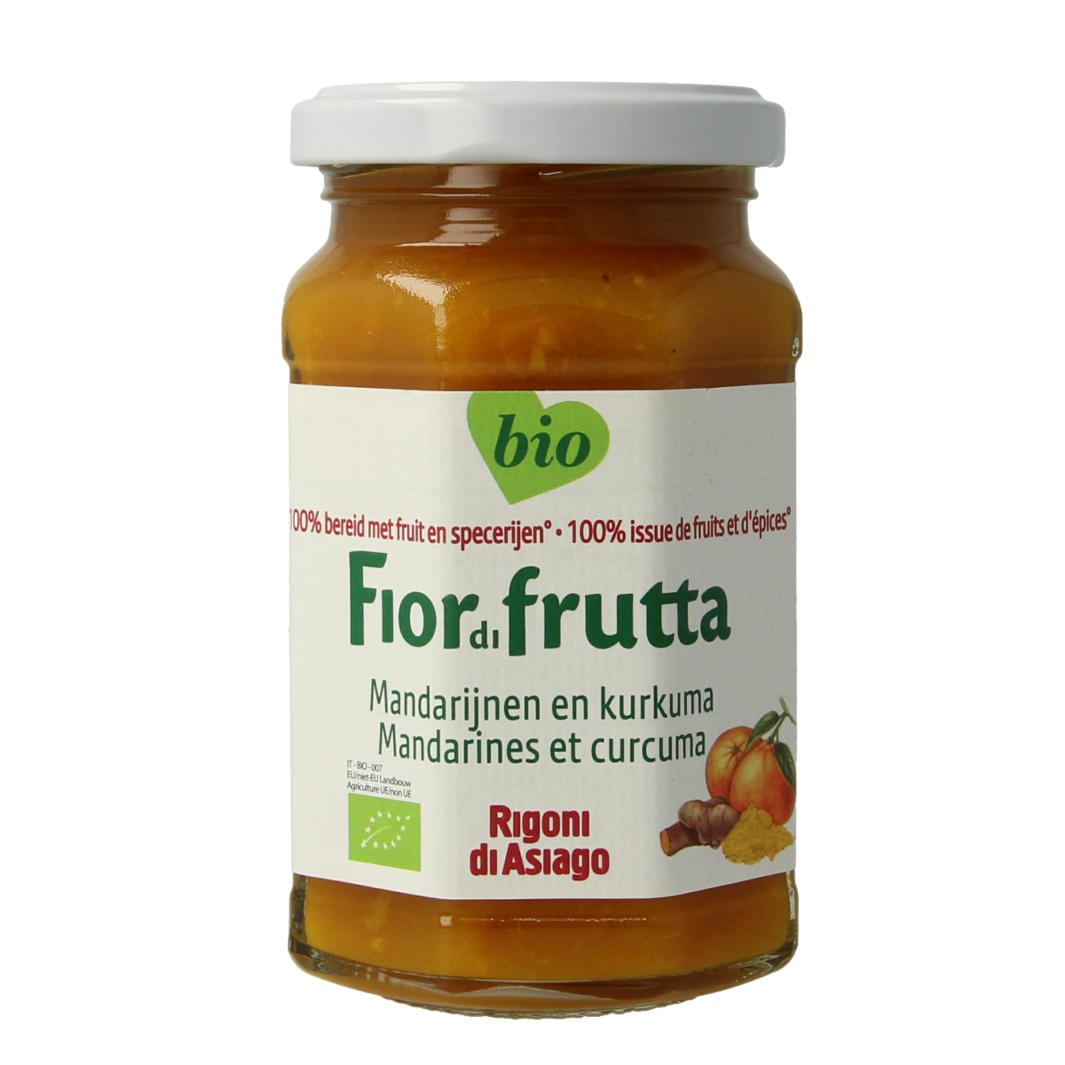 Fiordifrutta Mandarijn & kurkuma jam bio 260.00 Gram
