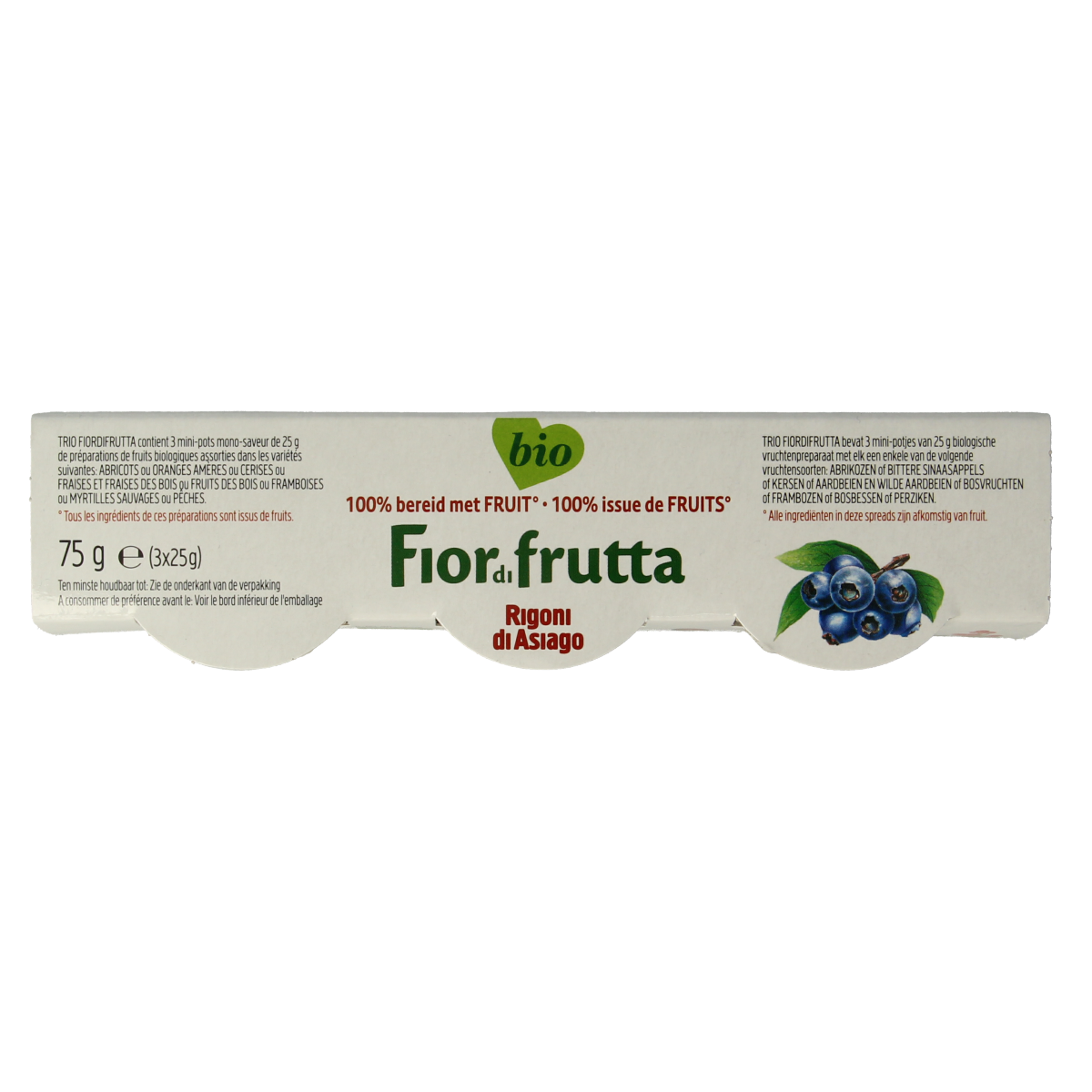 Fiordifrutta Fruitbeleg mix 25 gram bio 75.00 Gram