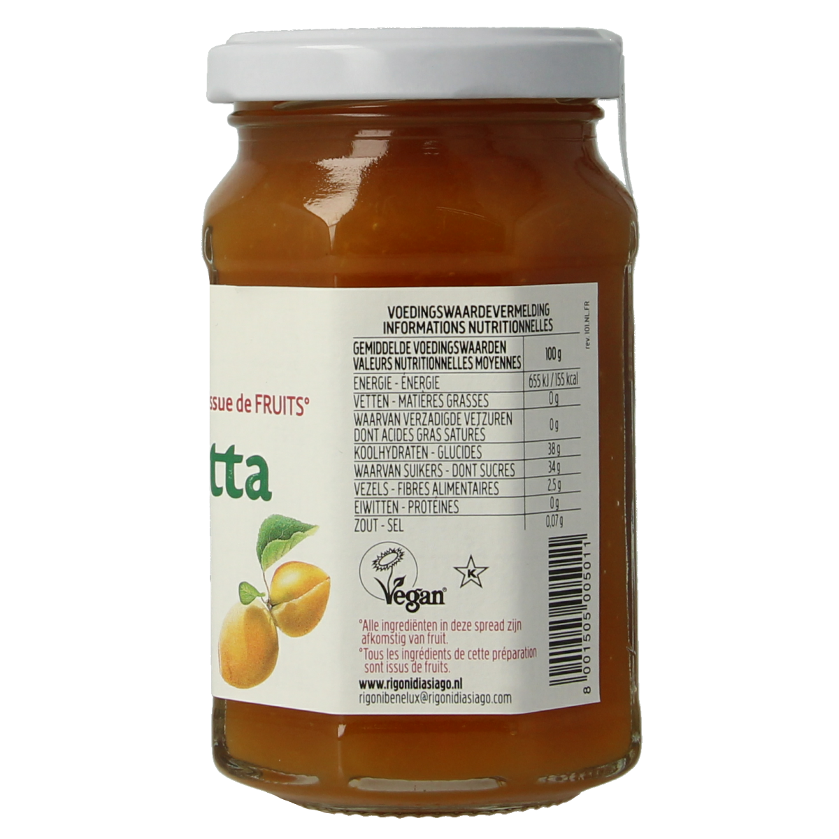Fiordifrutta Abrikozenjam bio 250.00 Gram