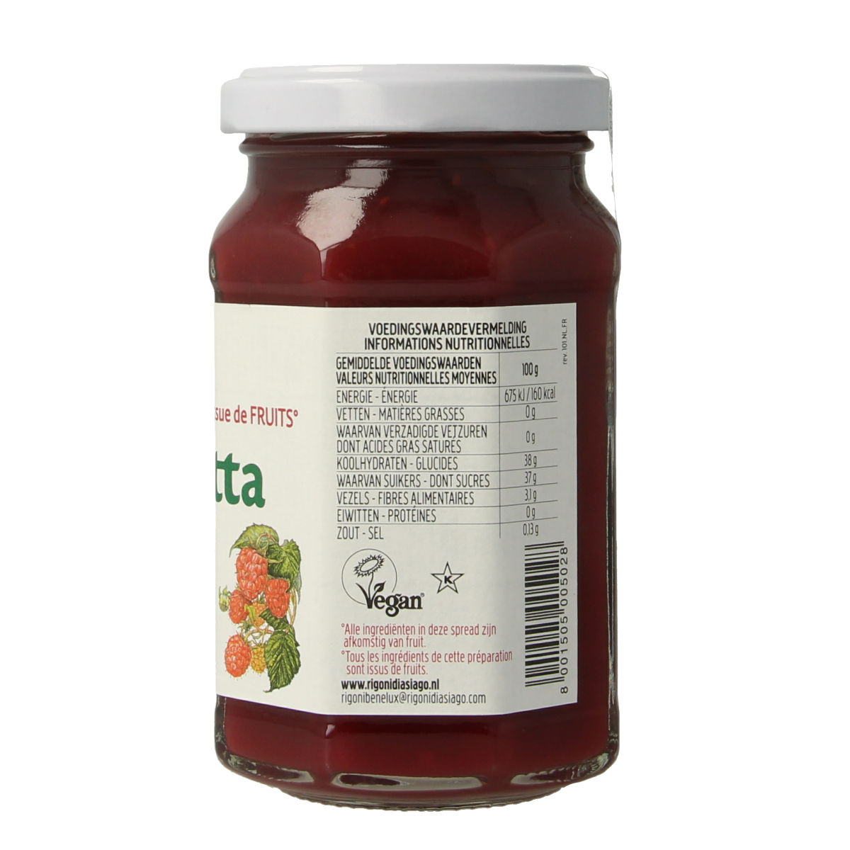 Fiordifrutta Frambozenjam bio 250.00 Gram