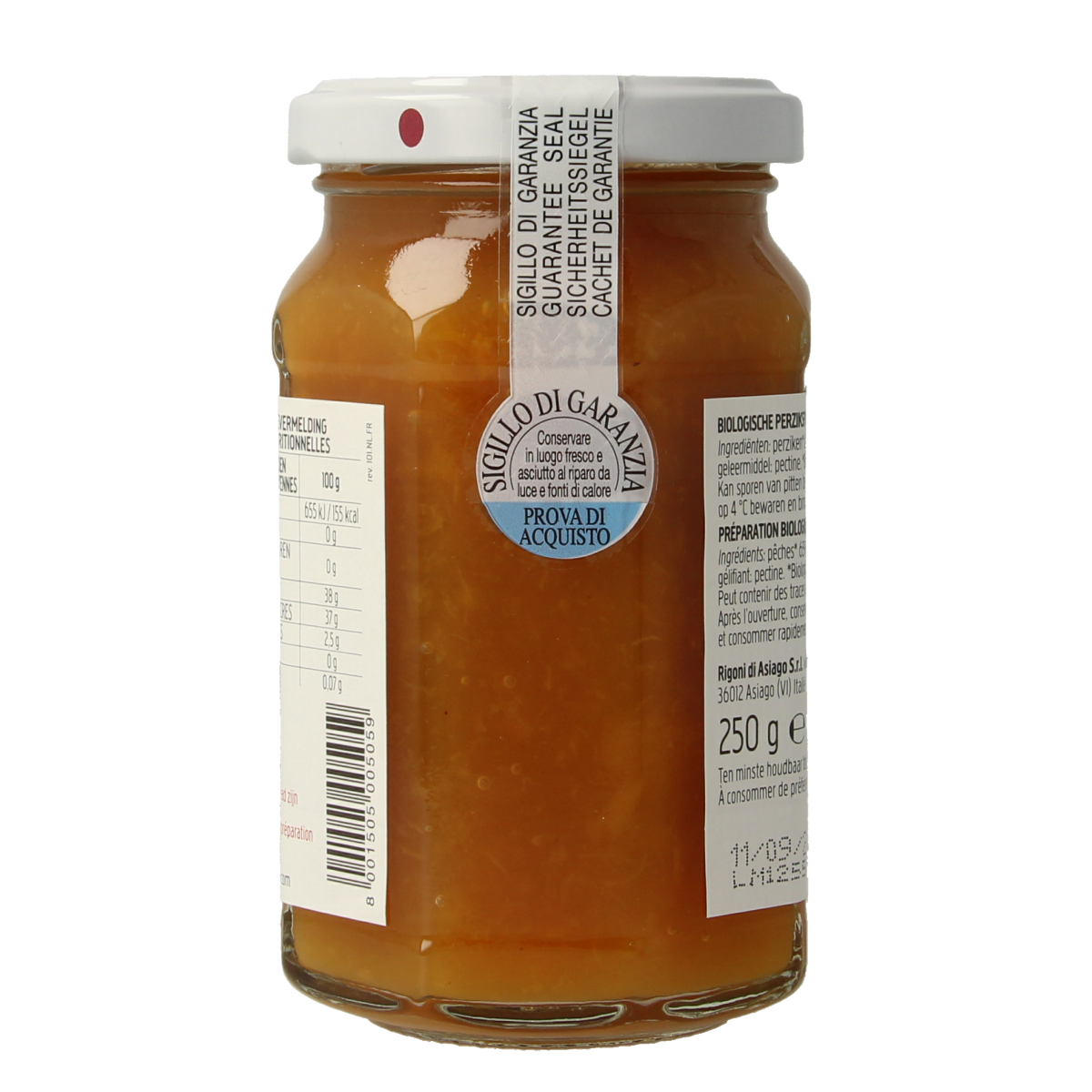 Fiordifrutta Perzikjam bio 250.00 Gram