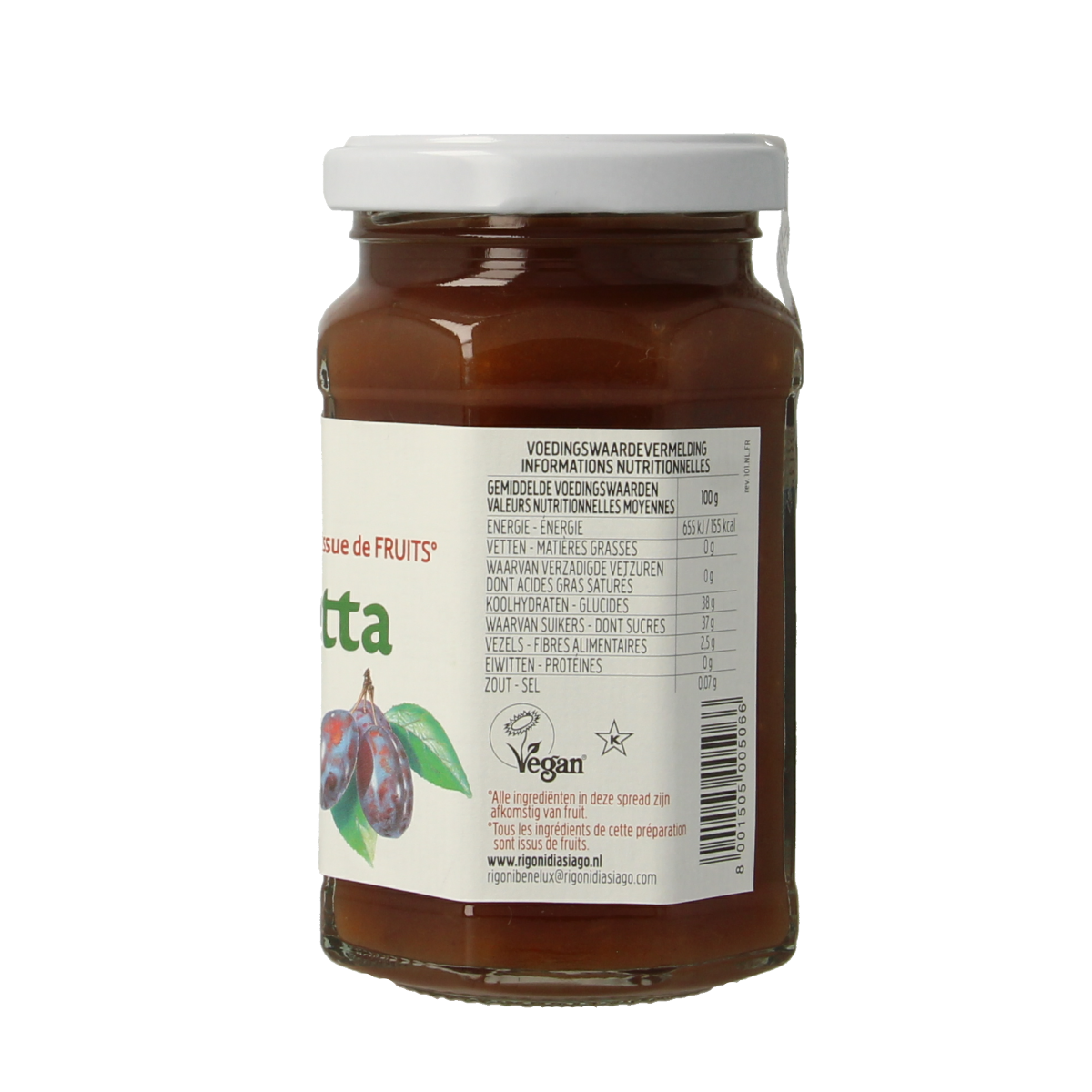Fiordifrutta Pruimenjam bio 250.00 Gram
