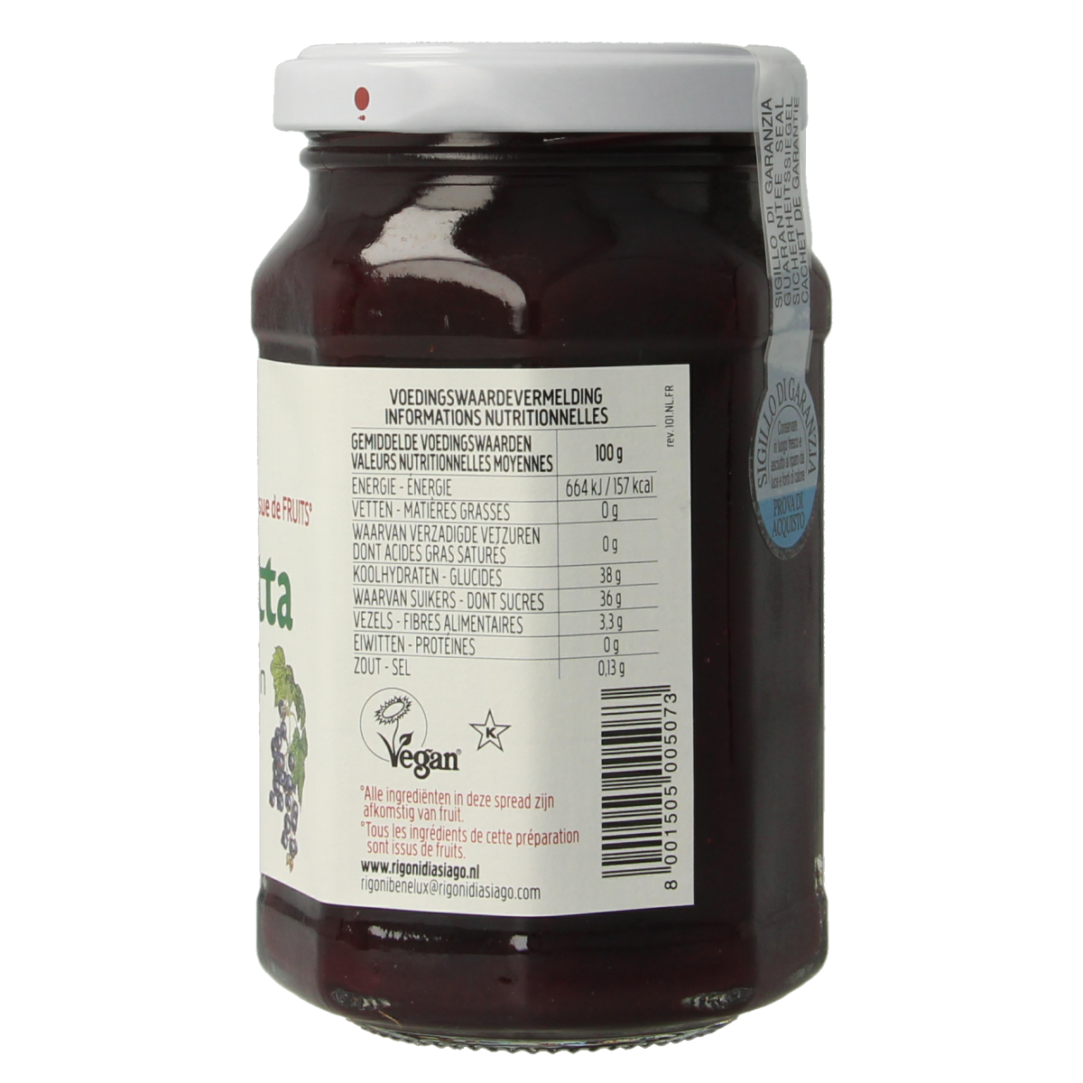 Fiordifrutta Zwarte bessenjam bio 250.00 Gram