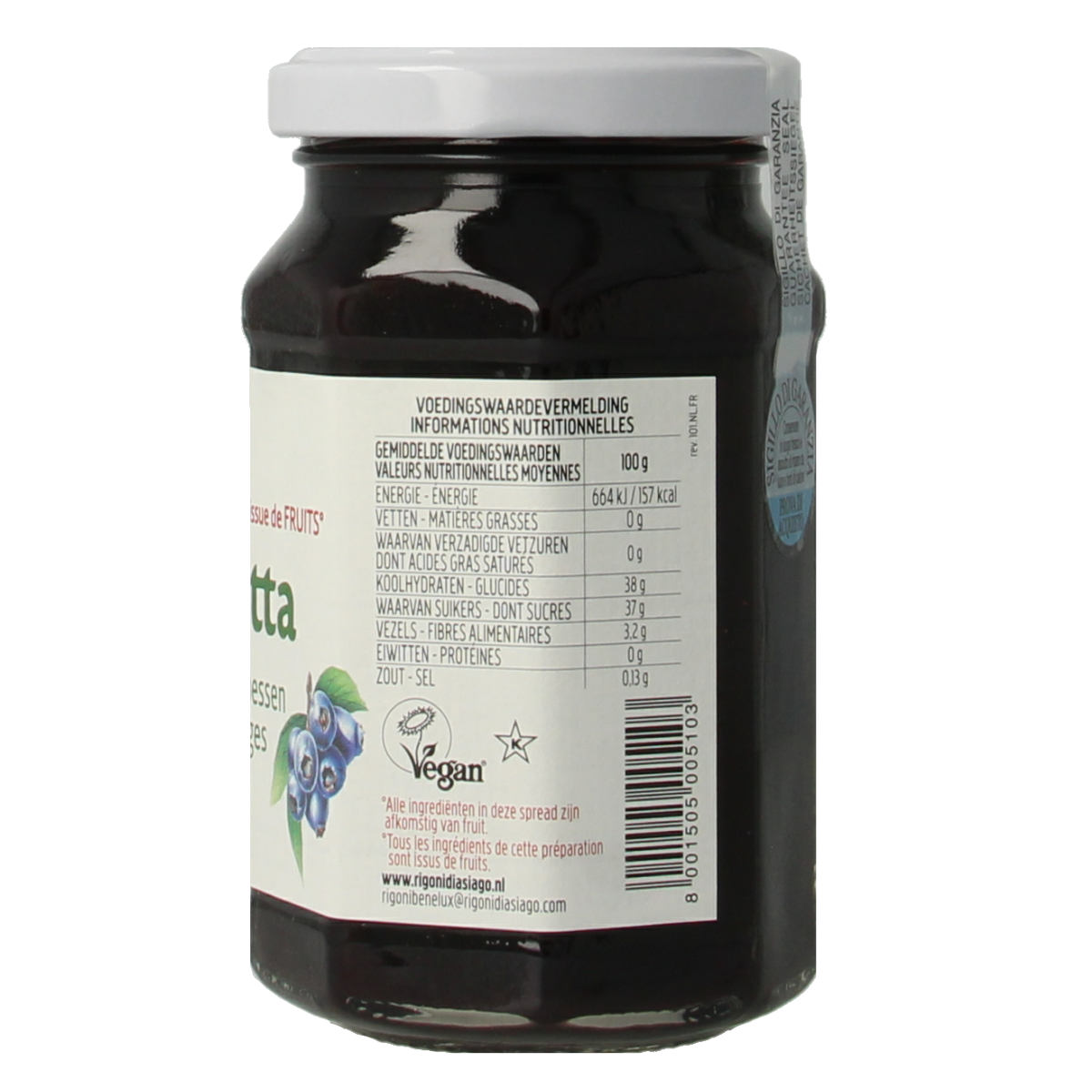 Fiordifrutta Blauwe bosbesjam bio 250.00 Gram