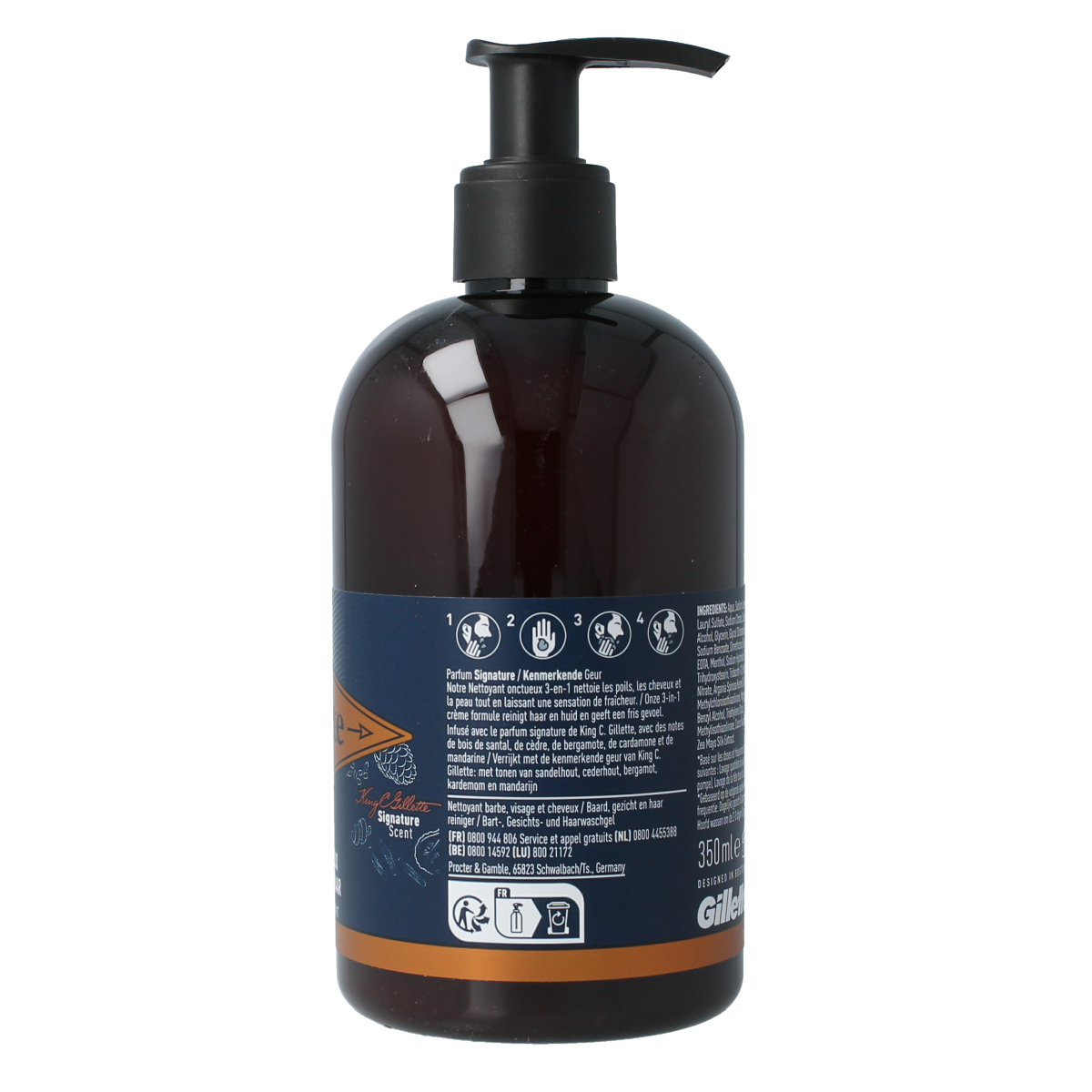 Gillette King c baard en gezichtsreiniger 350.00 Milliliter