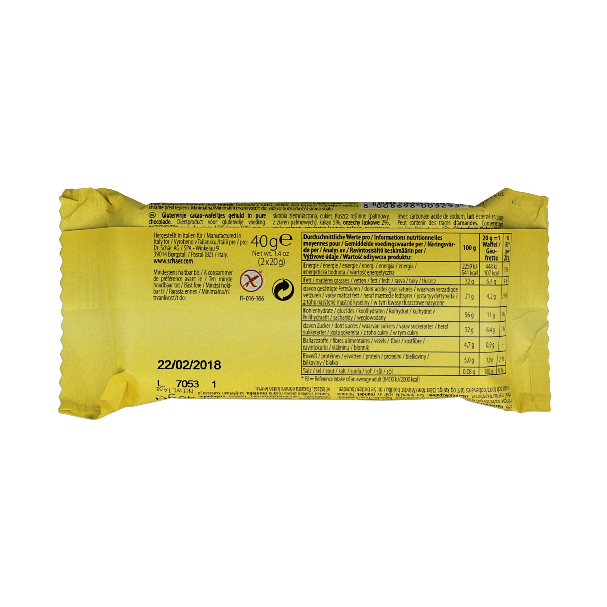 Schar Quadritos cacao wafel glutenvrij 40.00 Gram