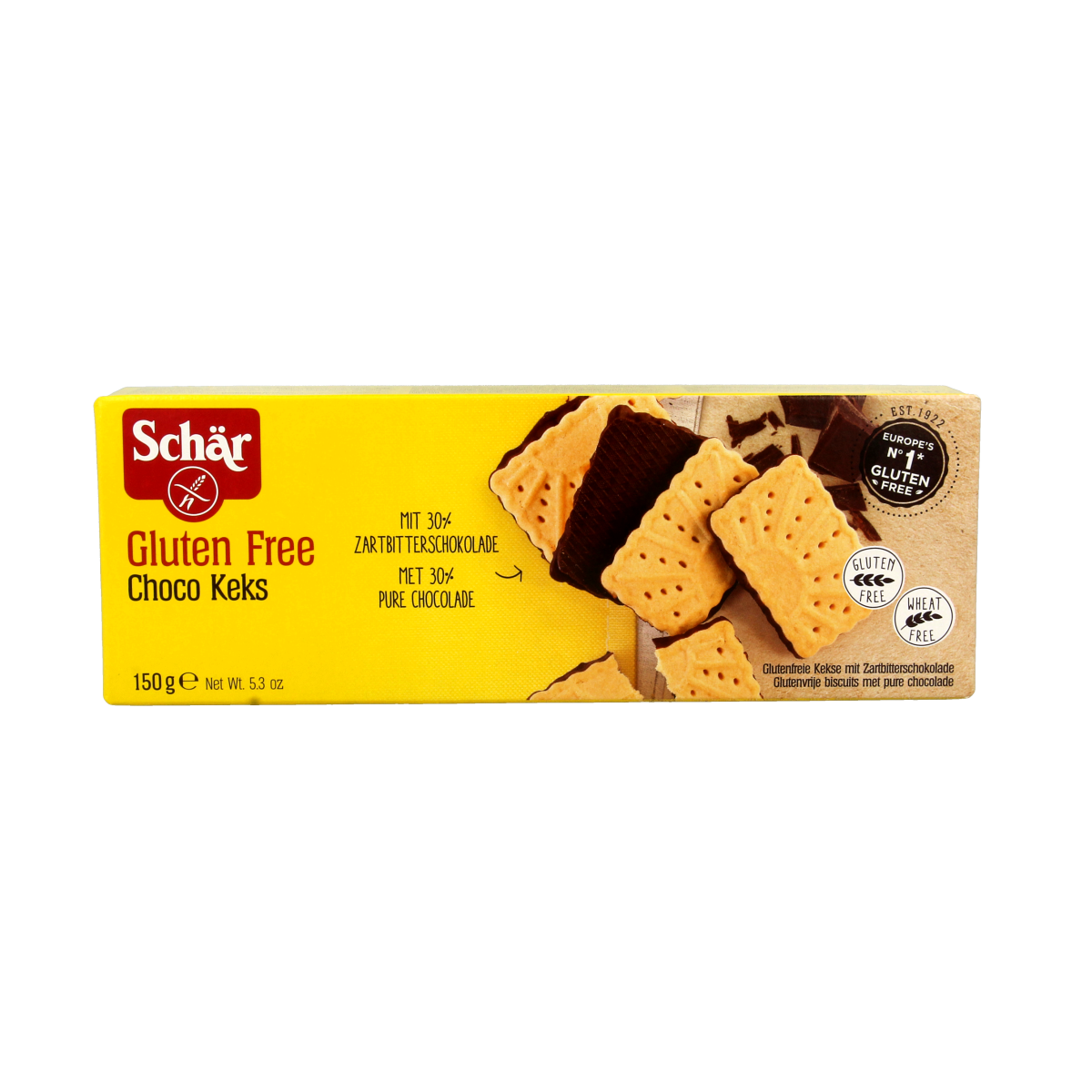 Schar Choko keks glutenvrij 150.00 Gram