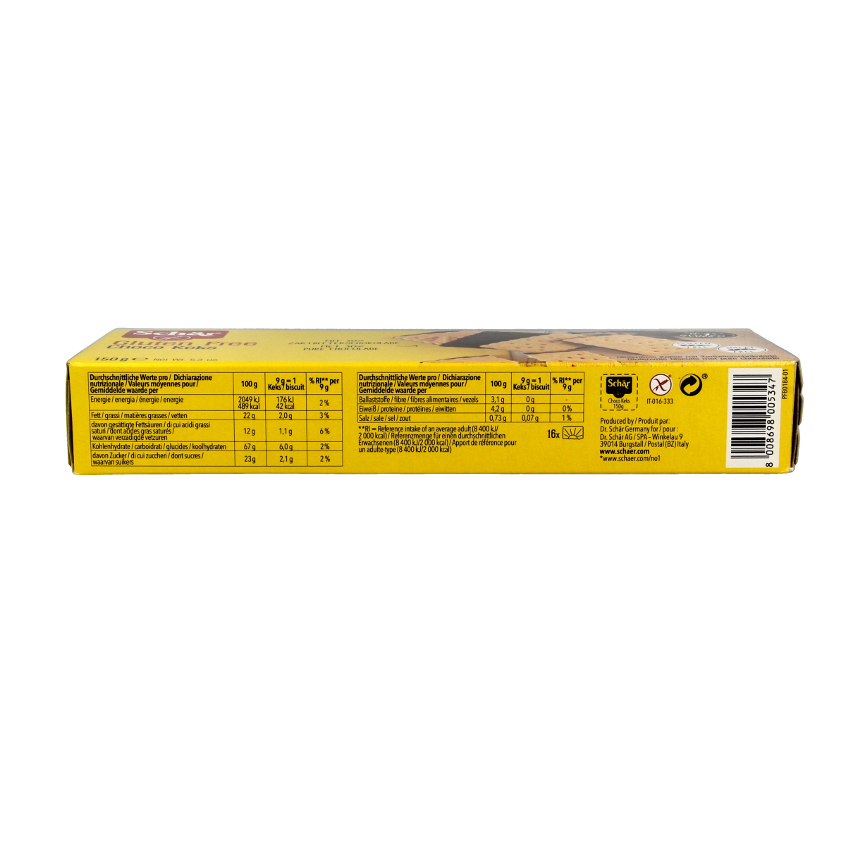 Schar Choko keks glutenvrij 150.00 Gram