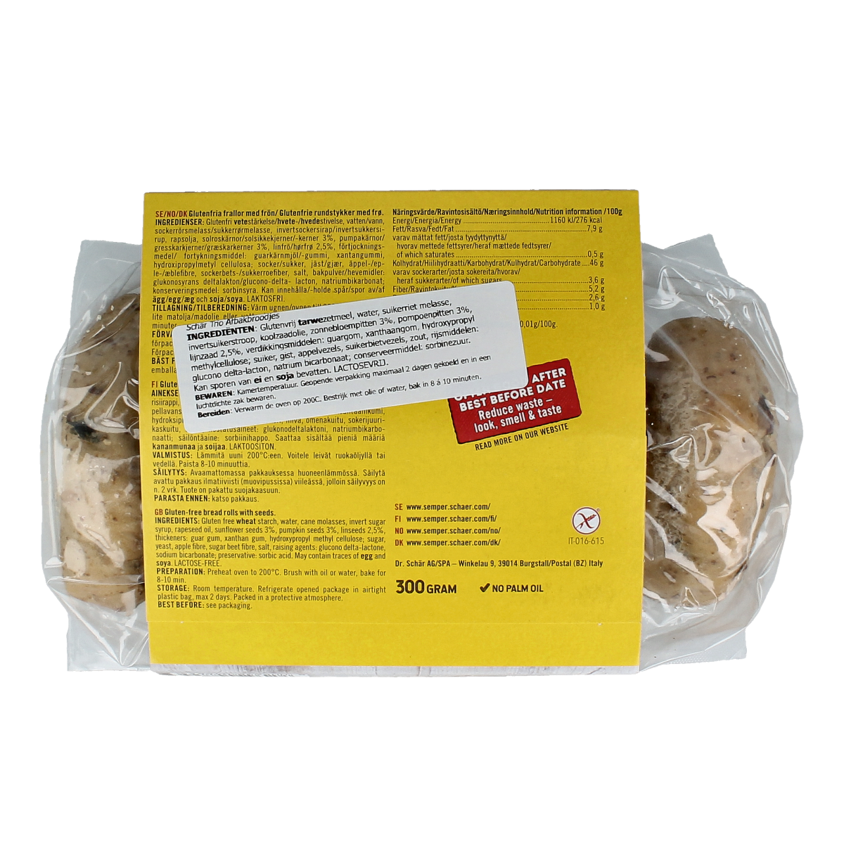 Schar Afbakbroodjes trio glutenvrij 300.00 Gram