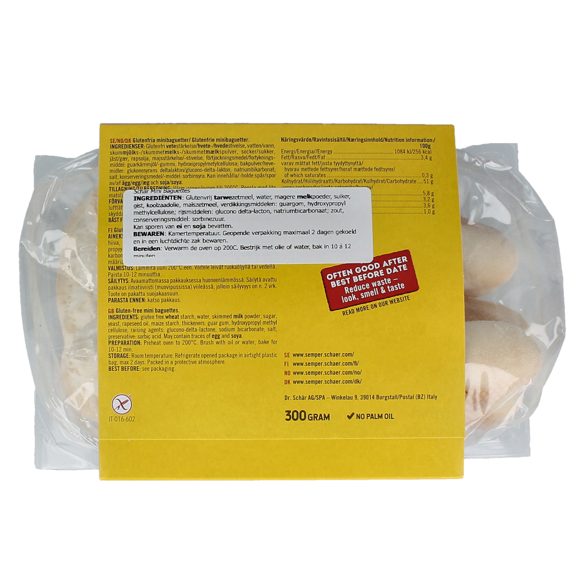 Schar Baguettes mini glutenvrij 300.00 Gram