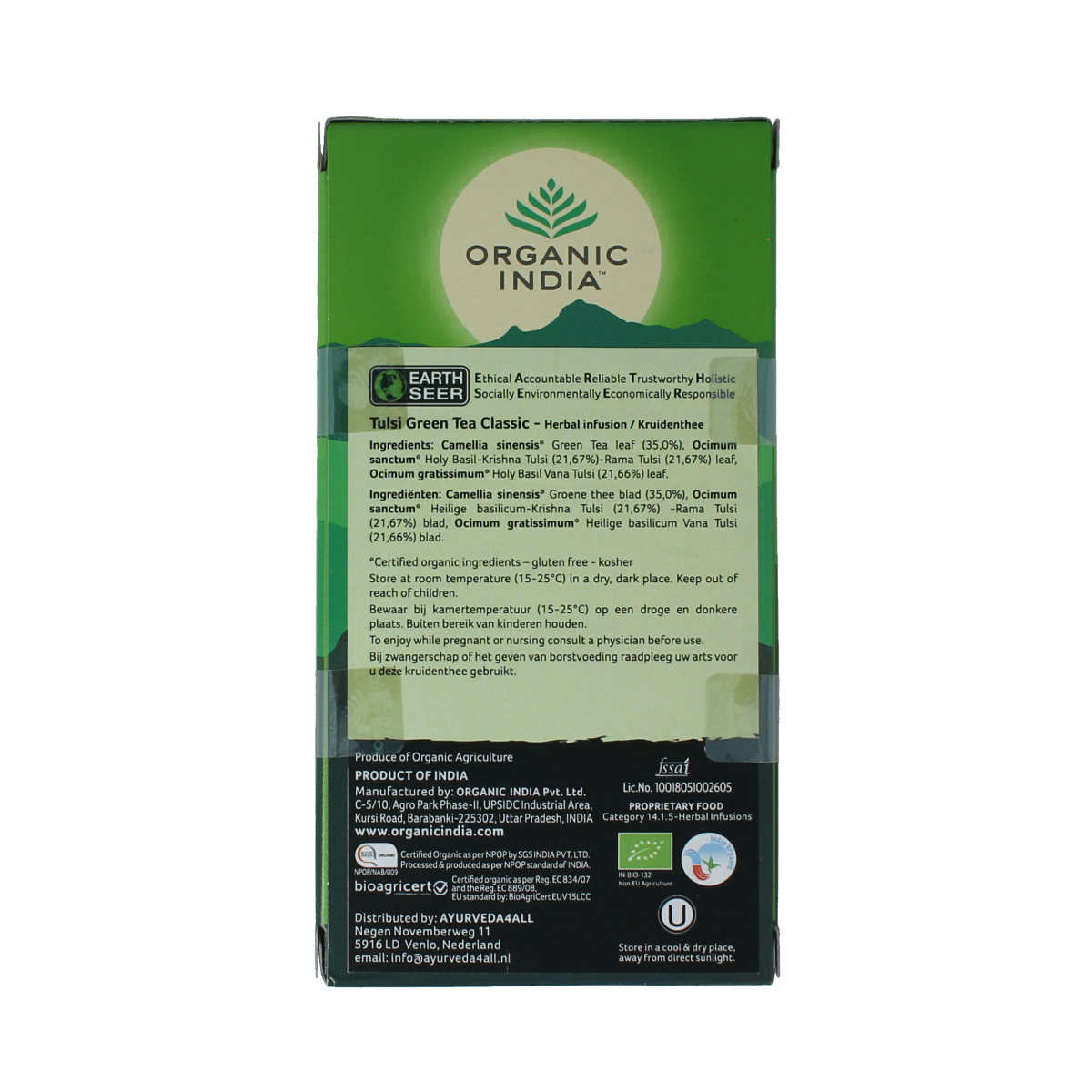 Organic India Tulsi green thee bio 25.00 Zakjes