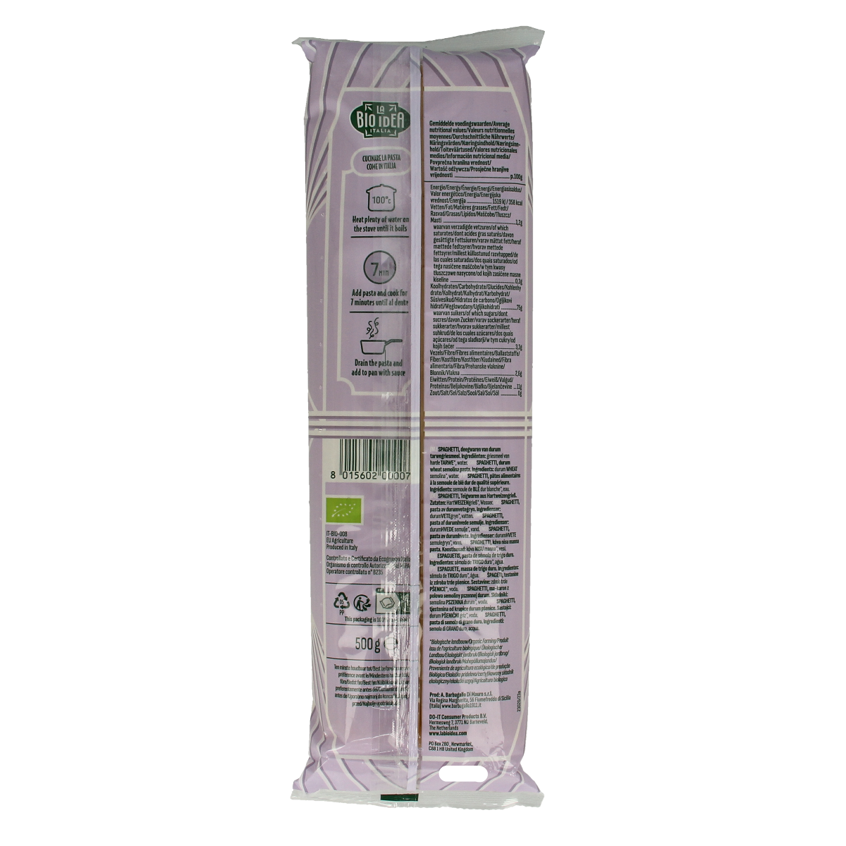 Bioidea Spaghetti wit bio 500.00 Gram