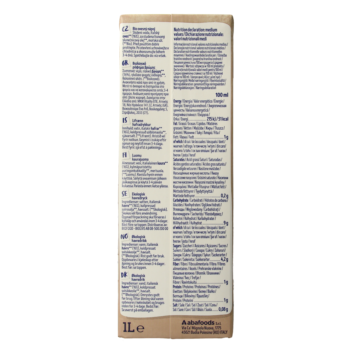 Isola Bio Haverdrank bio 1.00 Liter
