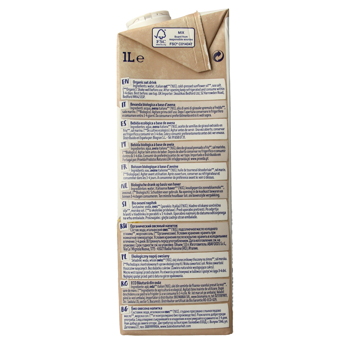 Isola Bio Haverdrank bio 1.00 Liter