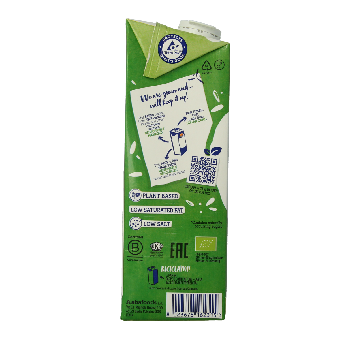 Isola Bio Rijstdrank hazelnoot bio 1.00 Liter