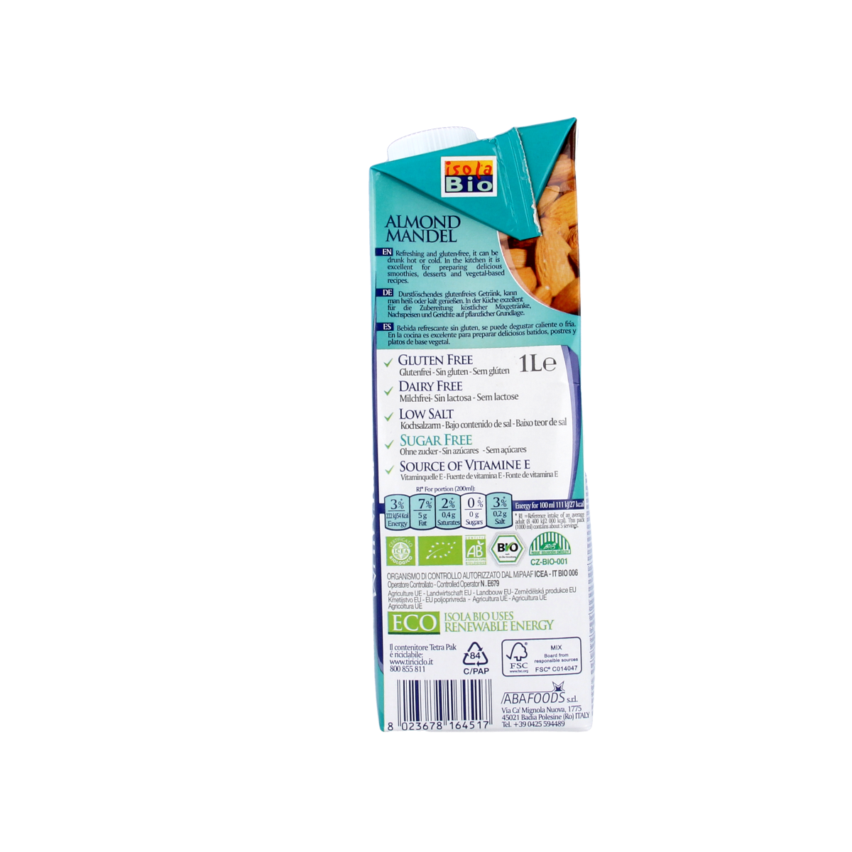 Isola Bio Amandeldrank ongezoet bio 1.00 Liter