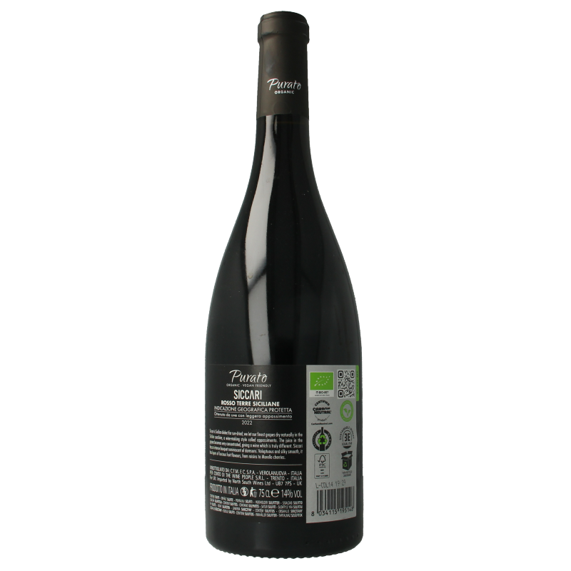 Purato Siccari appassimento terre Siciliane bio 750 Milliliter
