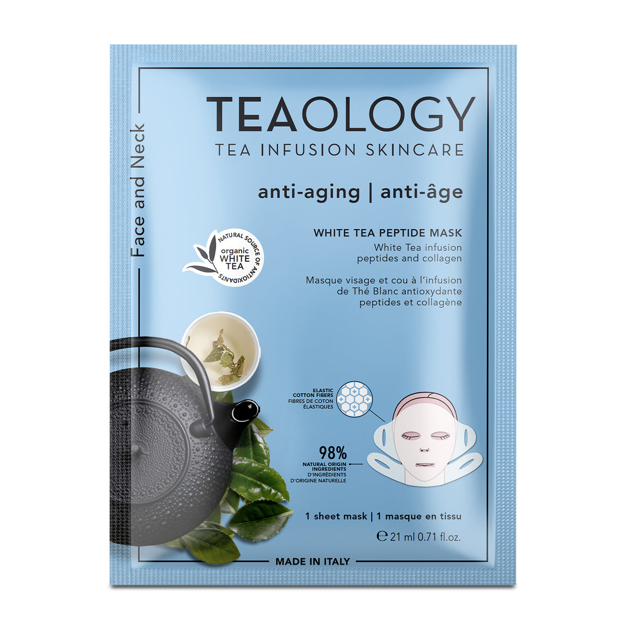 Teaology White tea peptide mask 1.00 Stuks