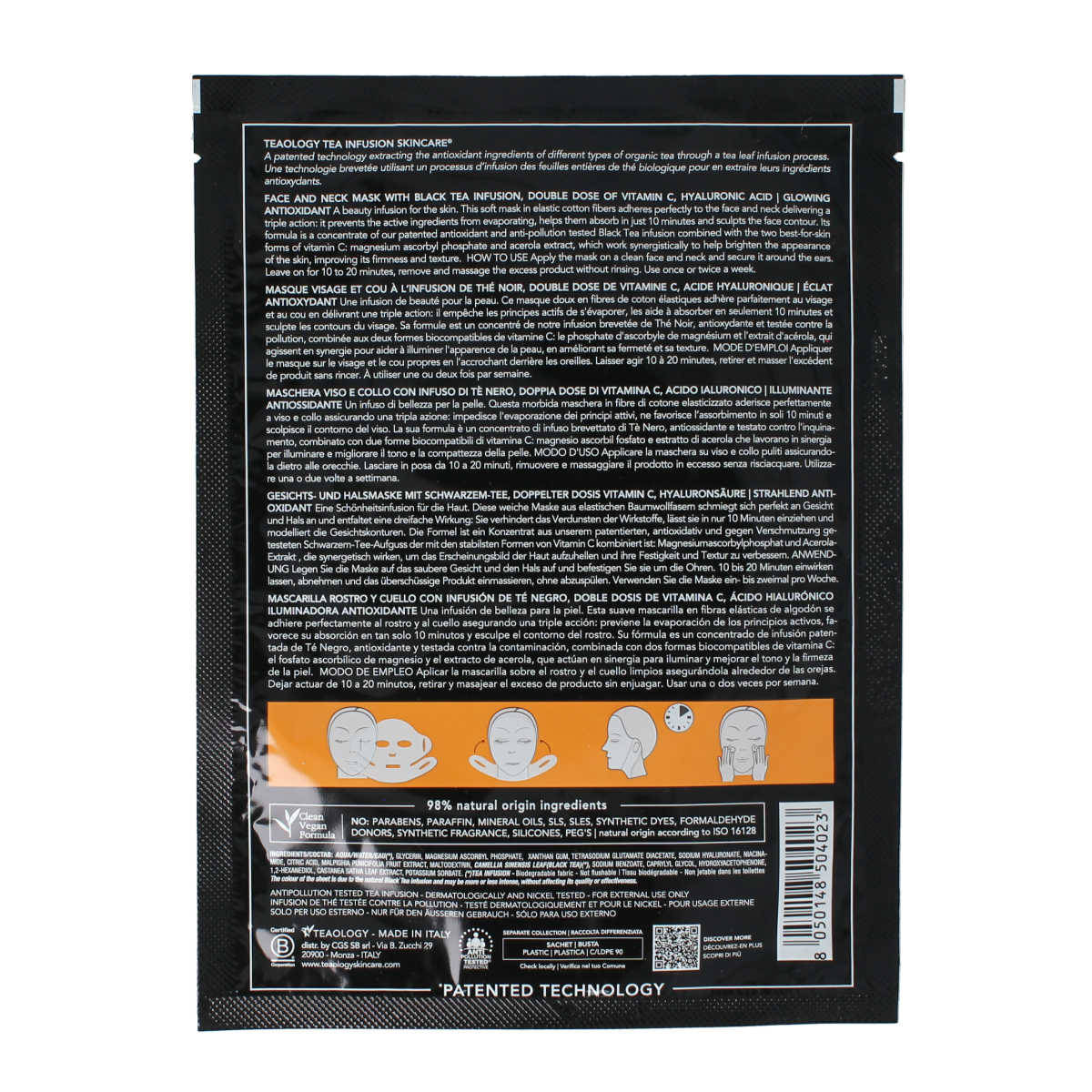 Teaology Black tea vitamine C mask 1.00 Stuks