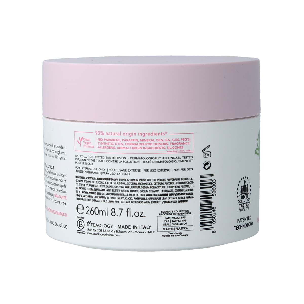 Teaology Green tea glycolic body cream 260.00 Gram
