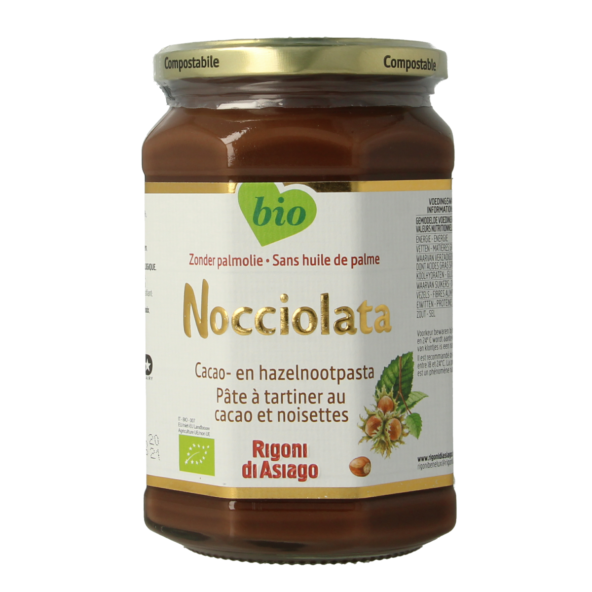 Nocciolata Chocolade hazelnootpasta bio 650.00 Gram
