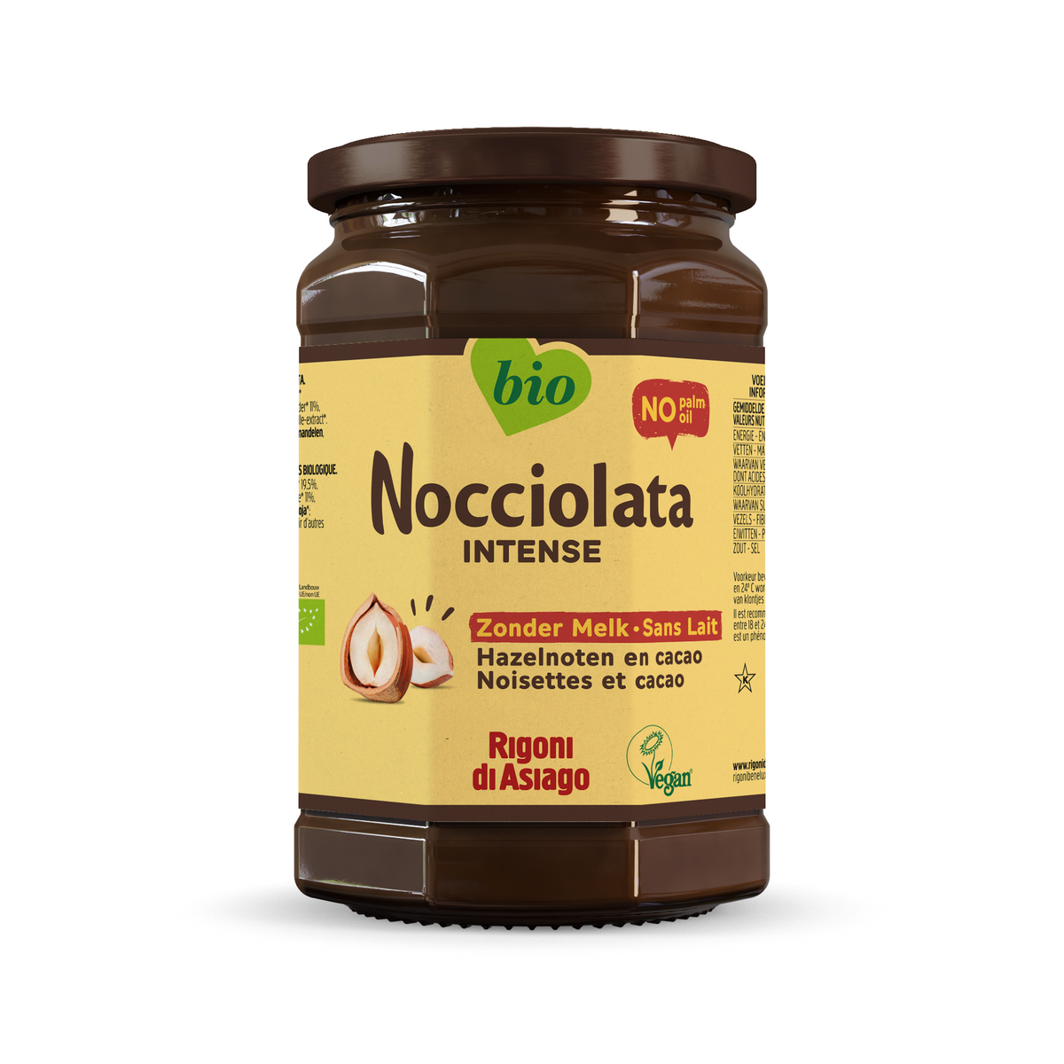 Nocciolata Hazelnootpasta zonder melk bio 650.00 Gram