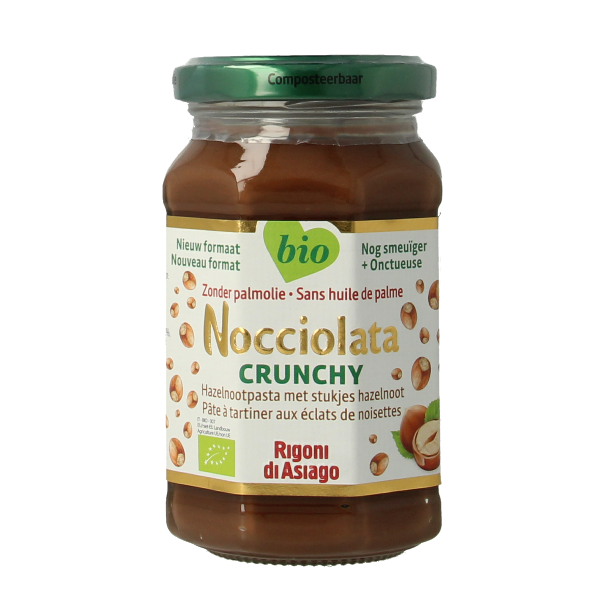Nocciolata Hazelnootpasta crunchy bio 250.00 Gram