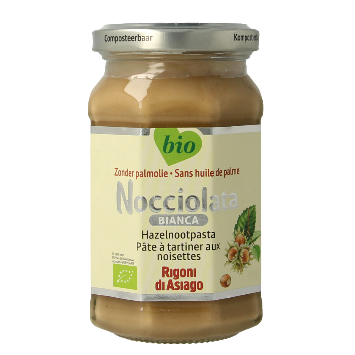 Nocciolata Witte hazelnootpasta bio 250.00 Gram
