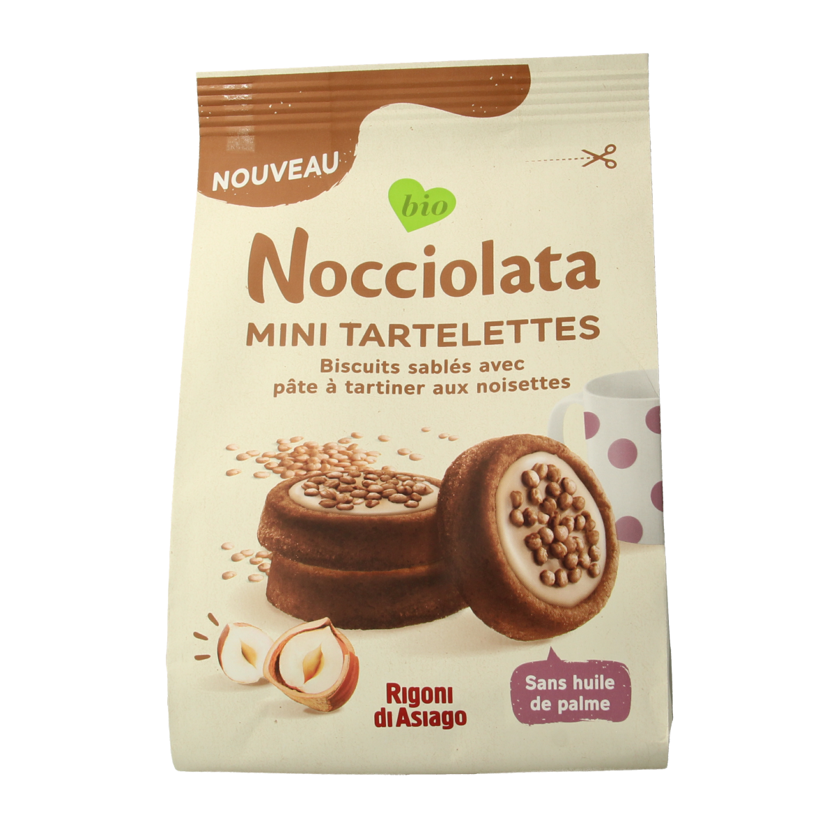 Rigoni Di Asiago Nocciolata bianca tartlets bio 250.00 Gram