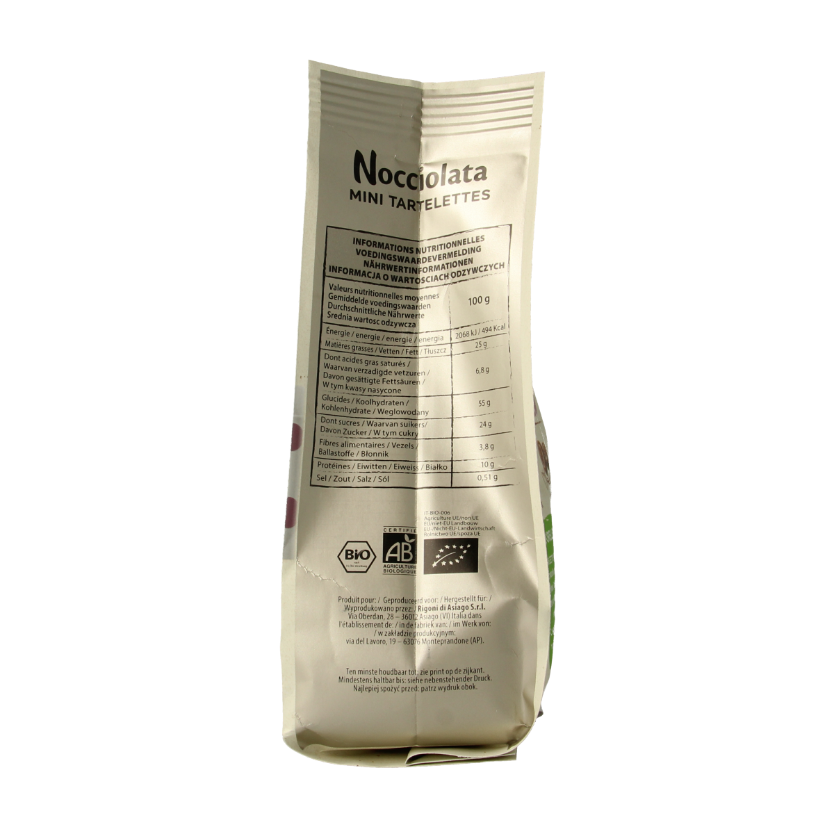 Rigoni Di Asiago Nocciolata bianca tartlets bio 250.00 Gram