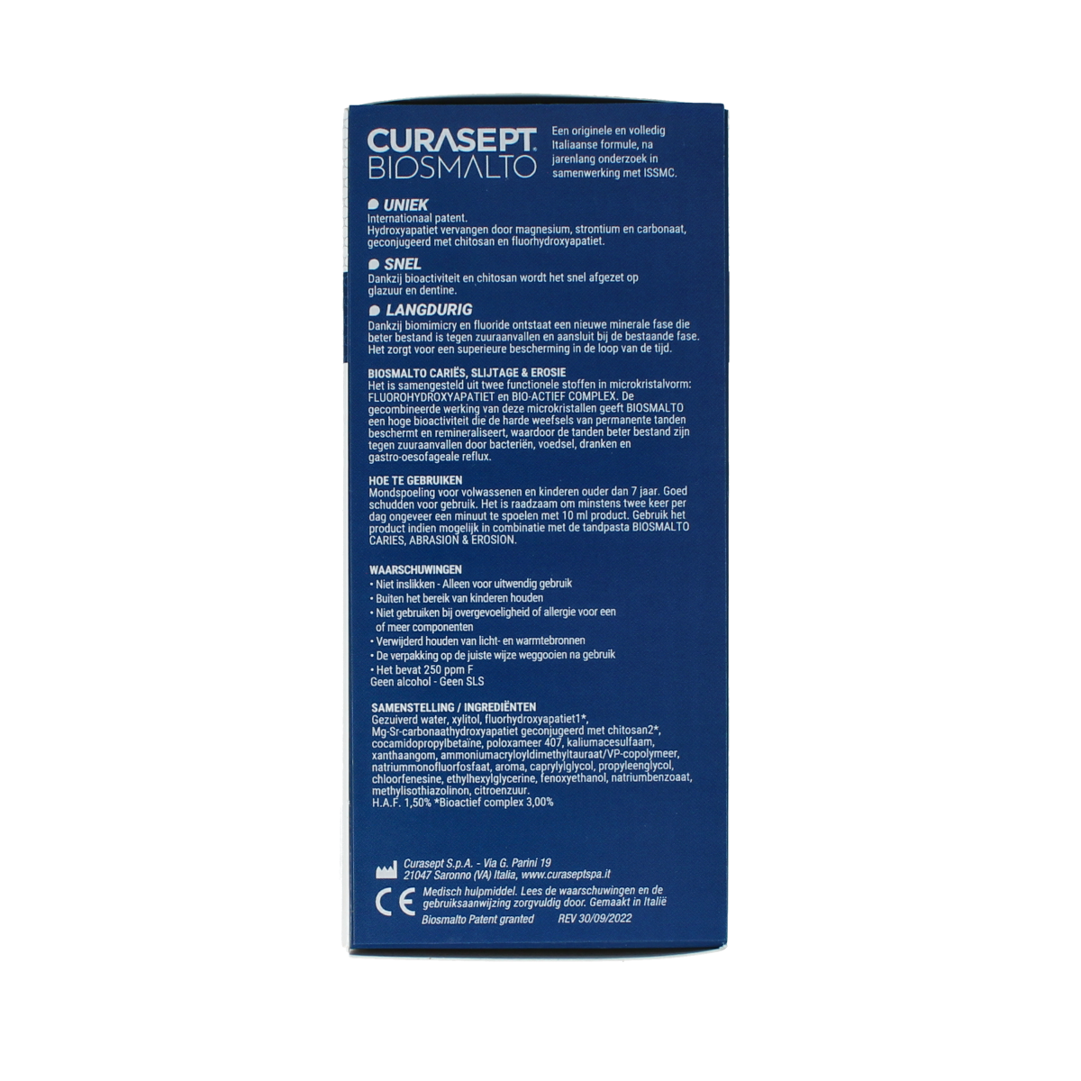 Curasept Biosmalto mondspoeling caries erosie en slijtage 300.00 Milliliter