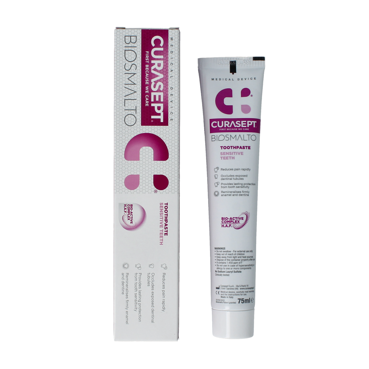 Curasept Biosmalto tandpasta gevoelige tanden 75.00 Milliliter