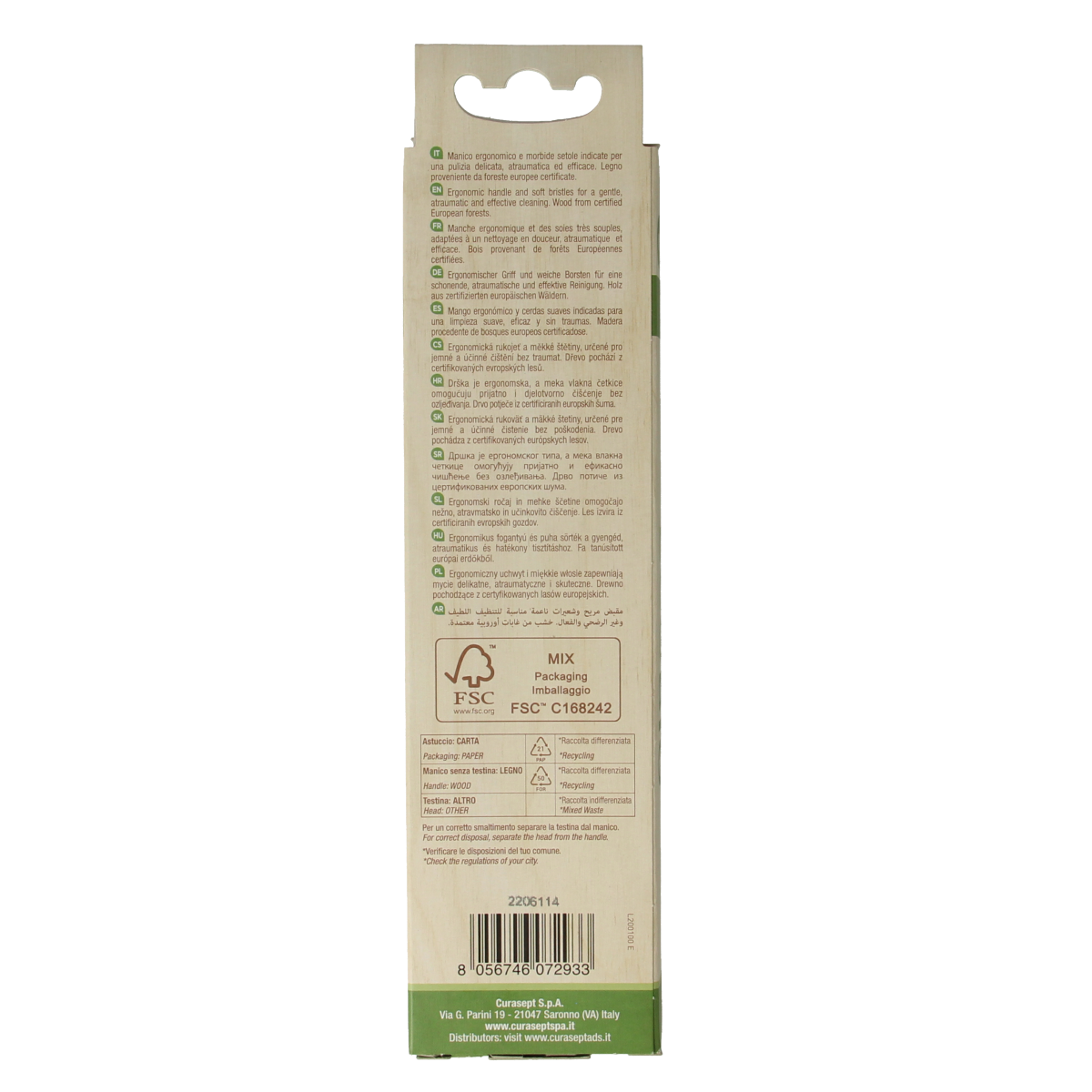 Curasept Tandenborstel wood soft 1.00 Stuks