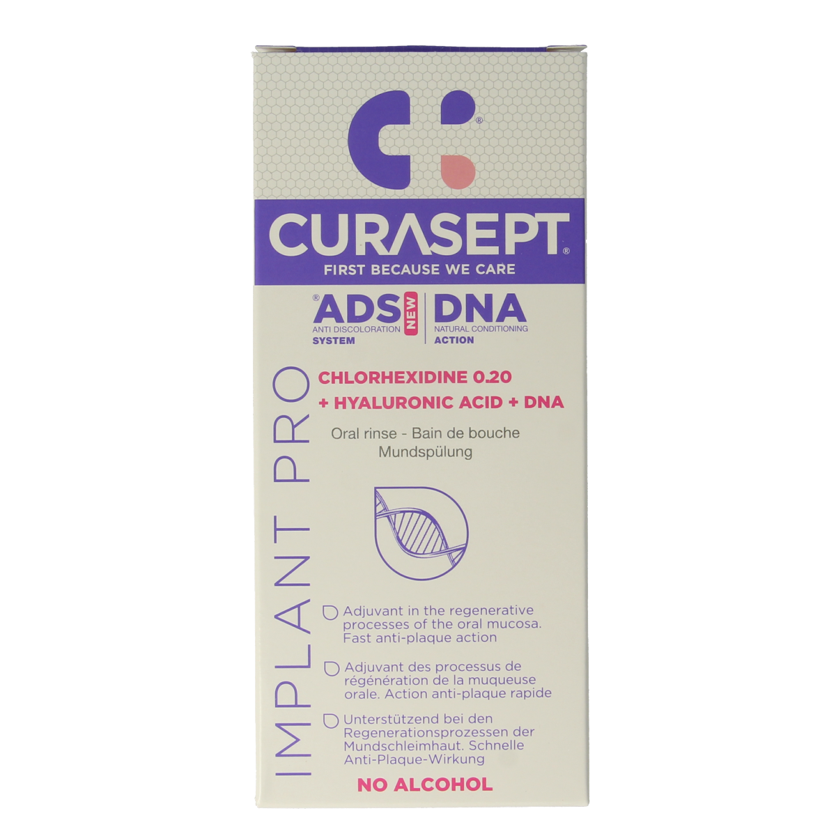 Curasept ADS DNA Implant Pro CHX 0,20% + HA mondspoelmiddel 200.00 Milliliter