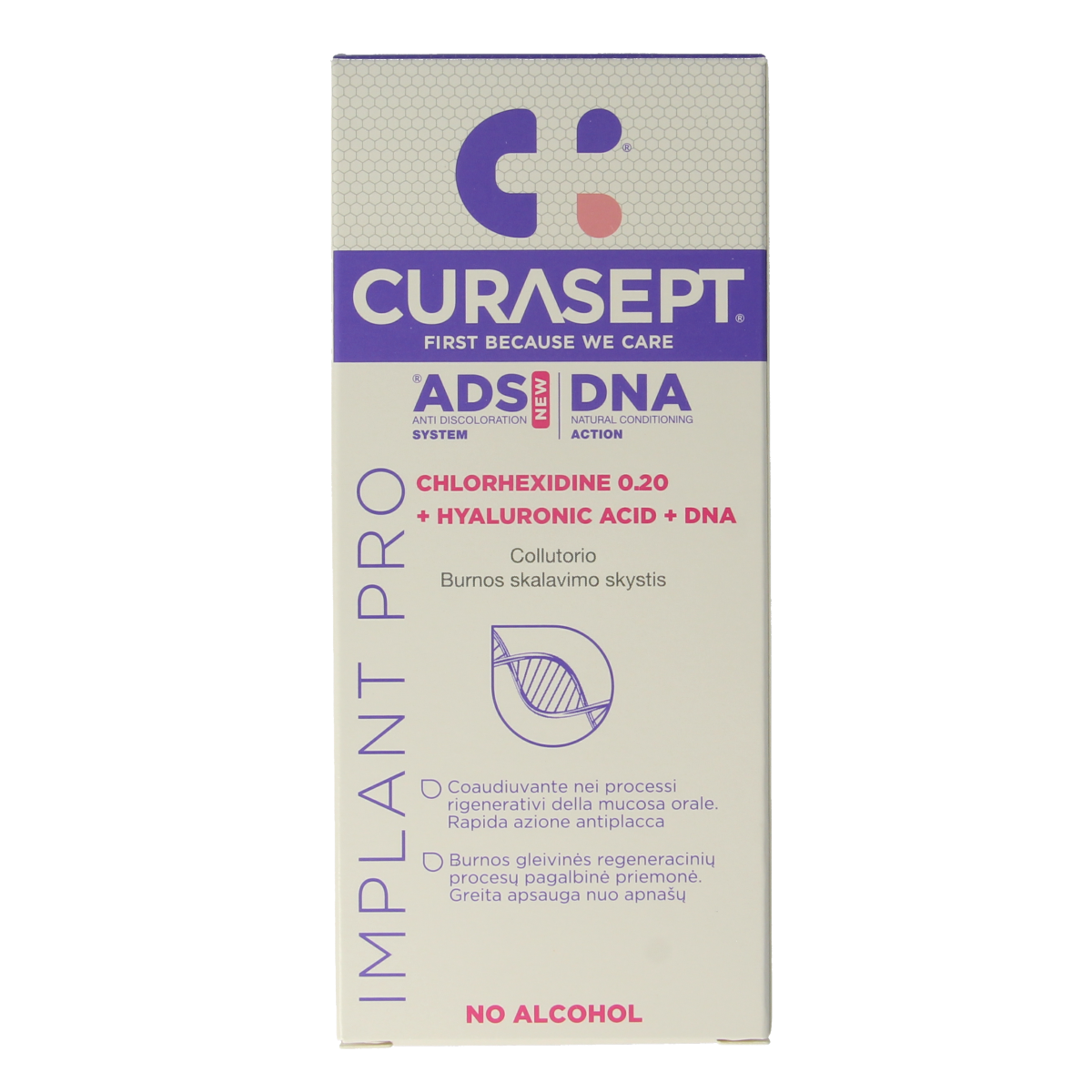 Curasept ADS DNA Implant Pro CHX 0,20% + HA mondspoelmiddel 200.00 Milliliter