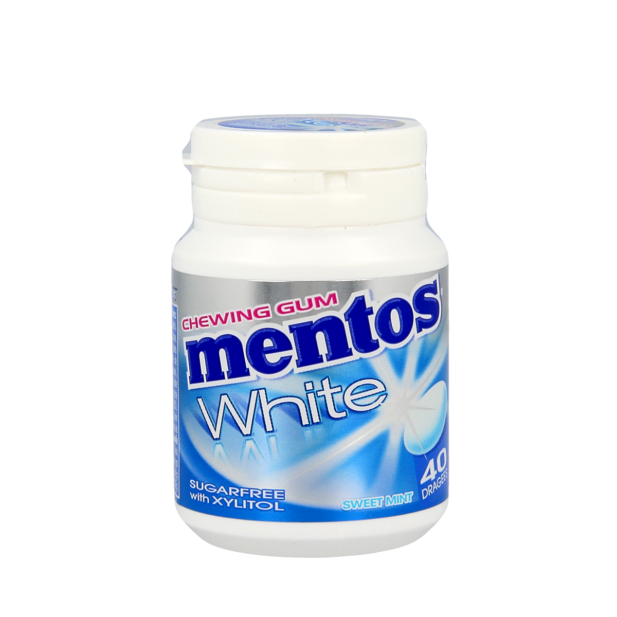 Mentos Gum sweetmint white pot 40.00 Stuks