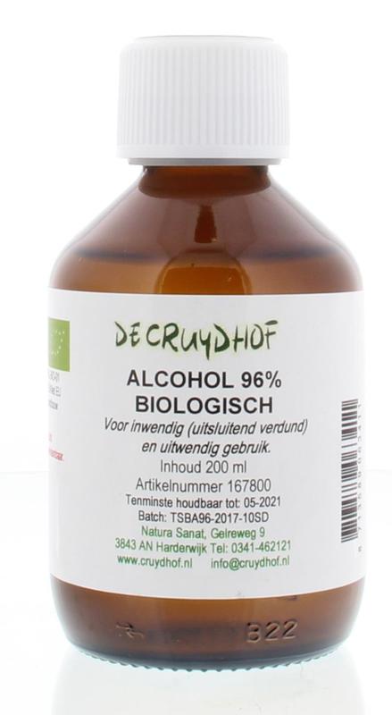 Cruydhof Alcohol 96% inwendig en uitwendig bio 200.00 Milliliter
