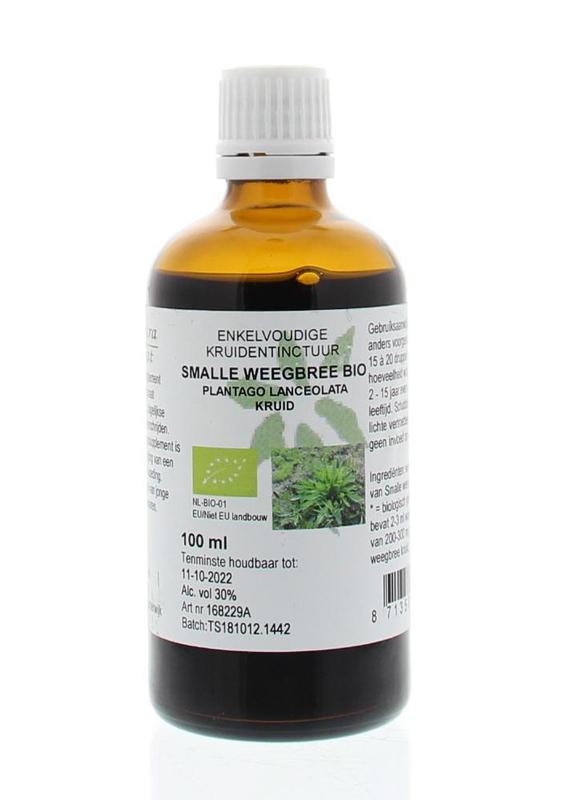 Natura Sanat Plantago lanc / smalle weegbree tinctuur bio 100.00 Milliliter