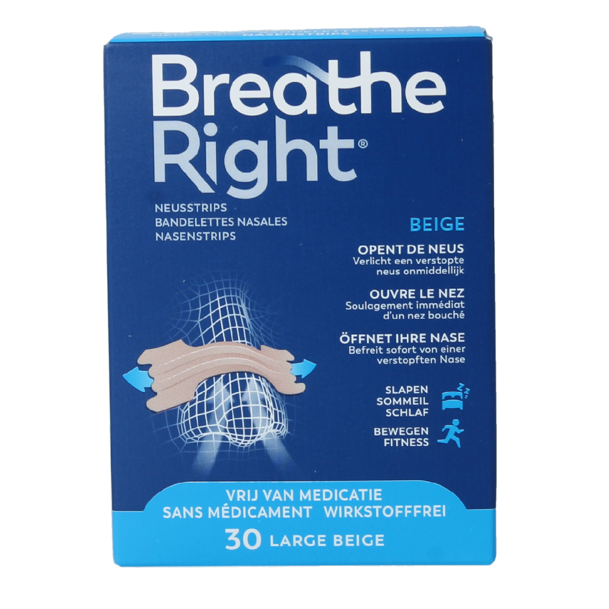 Breathe Right Neusstrips large 30.00 Stuks