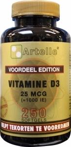 Artelle Vitamine D3 25mcg 250.00 Softgels